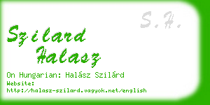 szilard halasz business card